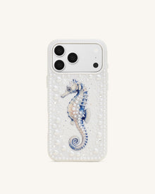 Seahorse Pearl Phone Case - White