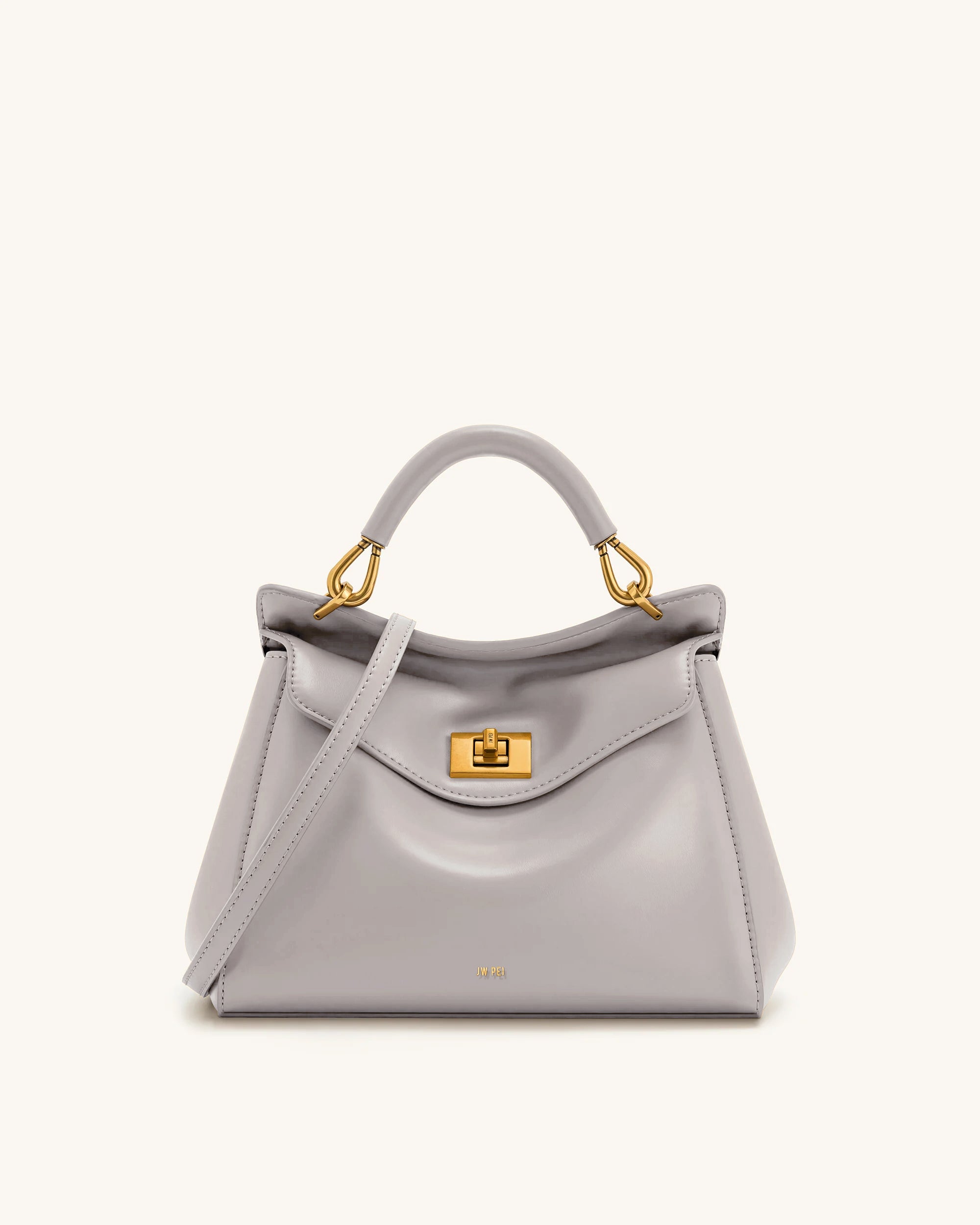 Lucia Classic Top Handle Bag - Light Gray