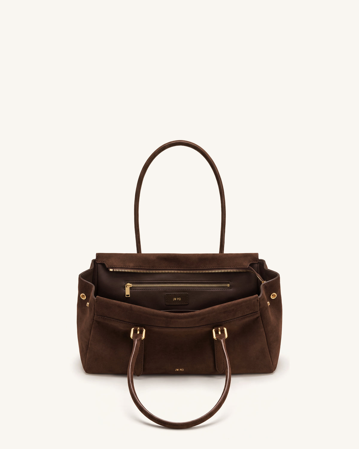 Brielle Faux Suede Tote - Brown