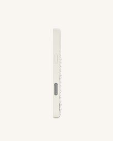 Pearl Swan Embellished Phone Case - White