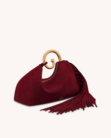 Nell Fringe Hardware Top Handle Bag - Burgundy
