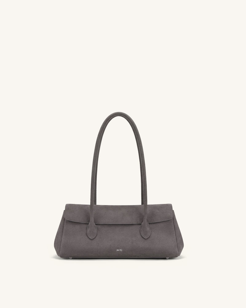 Solenne Faux Suede East-West Shoulder Bag - Taupe