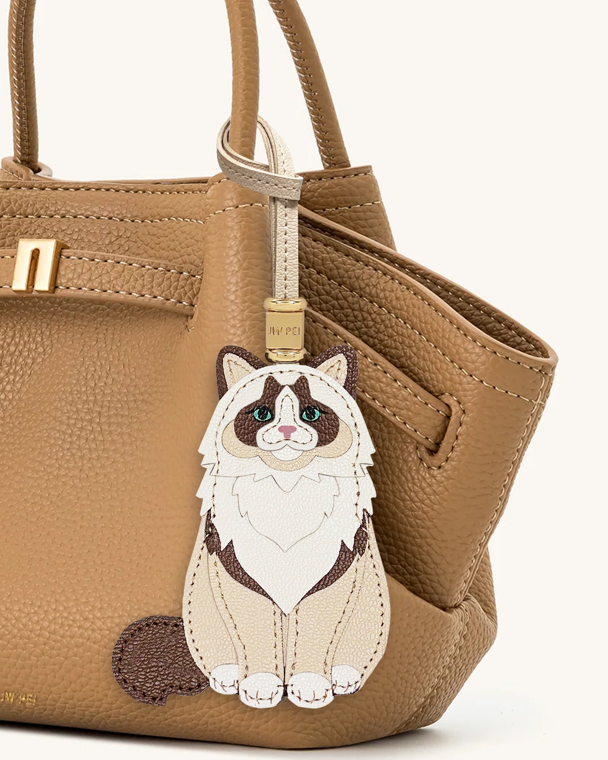 Ragdoll Cat Bag Charm - Beige