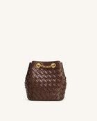 Yara Hand-Woven Bucket Bag - Dark Brown