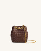 Yara Hand-Woven Bucket Bag - Dark Brown