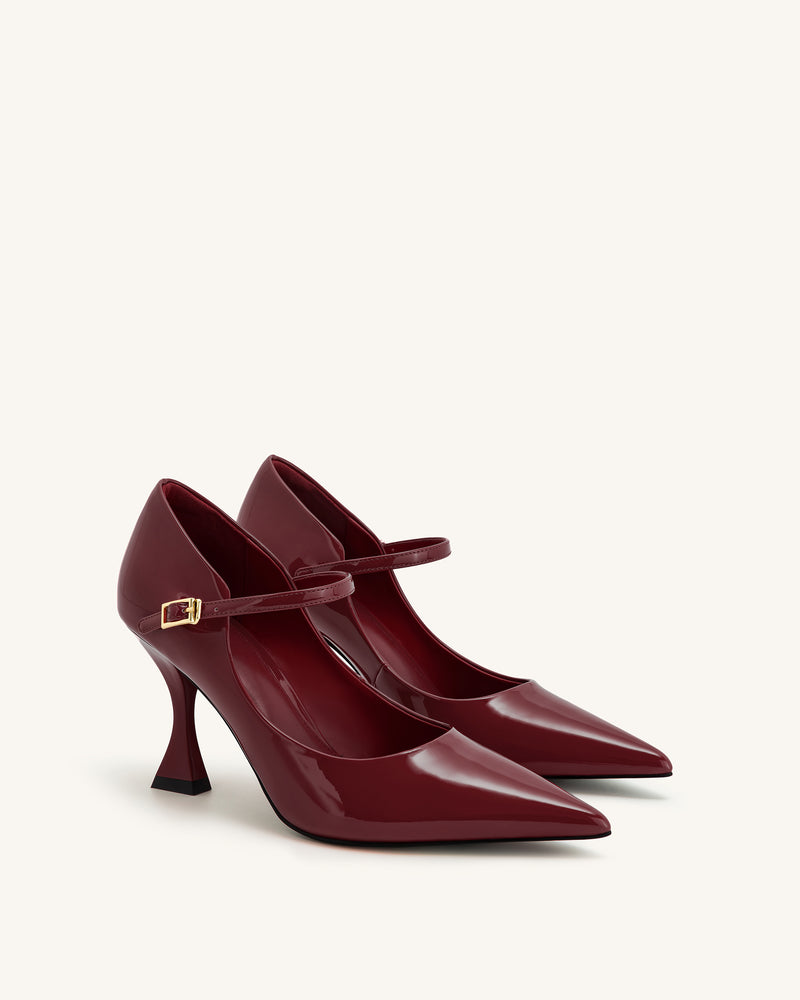 Thalina Patent Leather Pumps - Burgundy