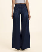 The Firework Rhinestone Wide-Leg Jeans - Mood Indigo