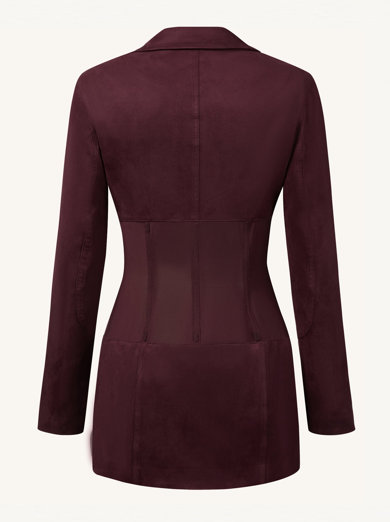 Suede Corset Jacket Mini Dress - Claret