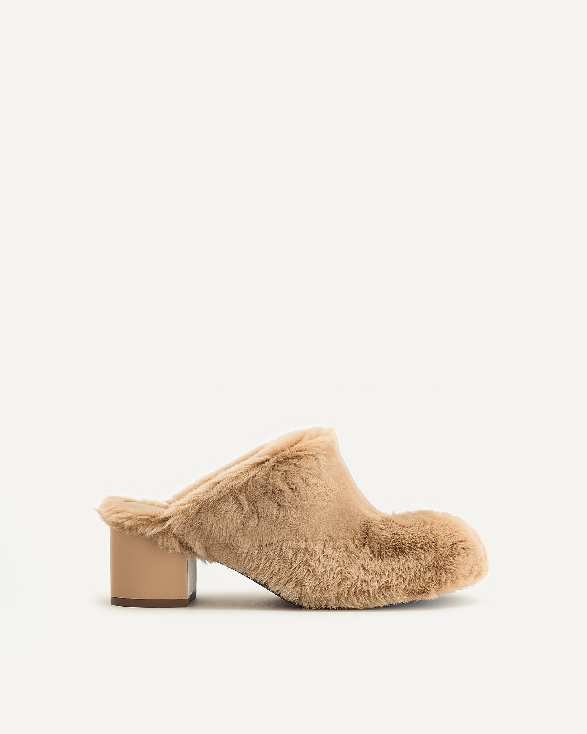 Isabella Slouchy Faux Fur Mules - Brown