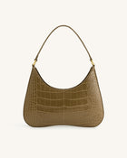 Ruby Shoulder Bag - Dark Olive Croc