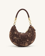 Livia Beaded Floral Hobo Bag - Brown