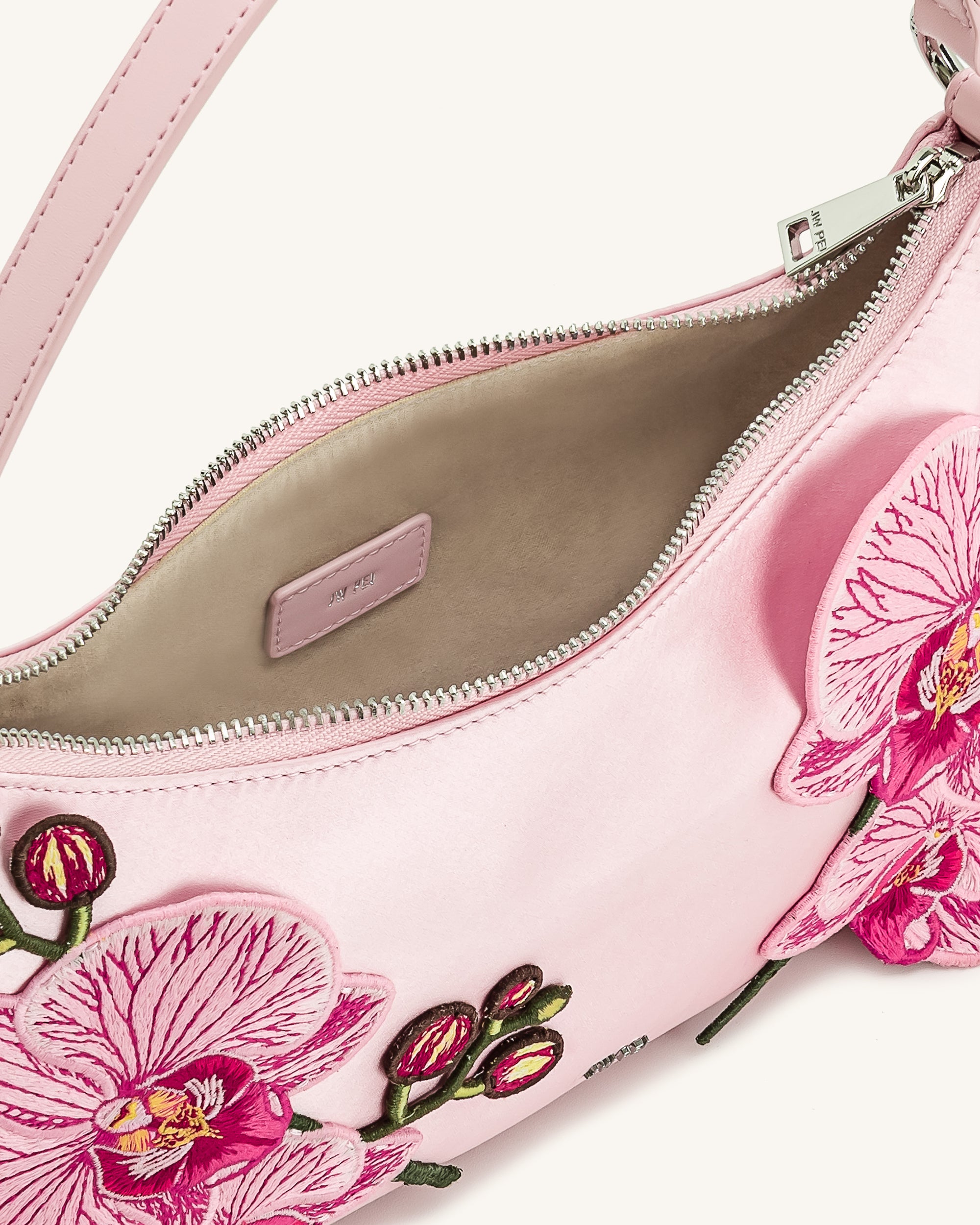 Lily Orchid Embroidered Shoulder Bag - Pink | JW PEI