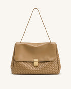Hilary Woven Shoulder Bag - Camel