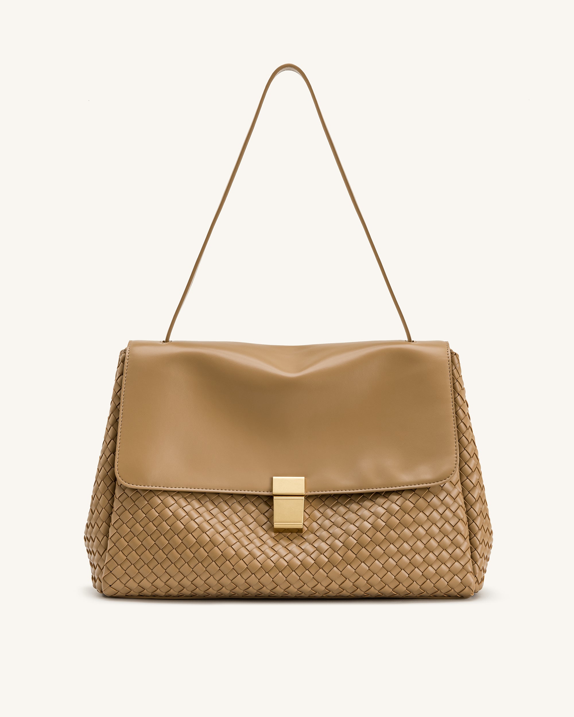 Hilary Woven Shoulder Bag - Camel
