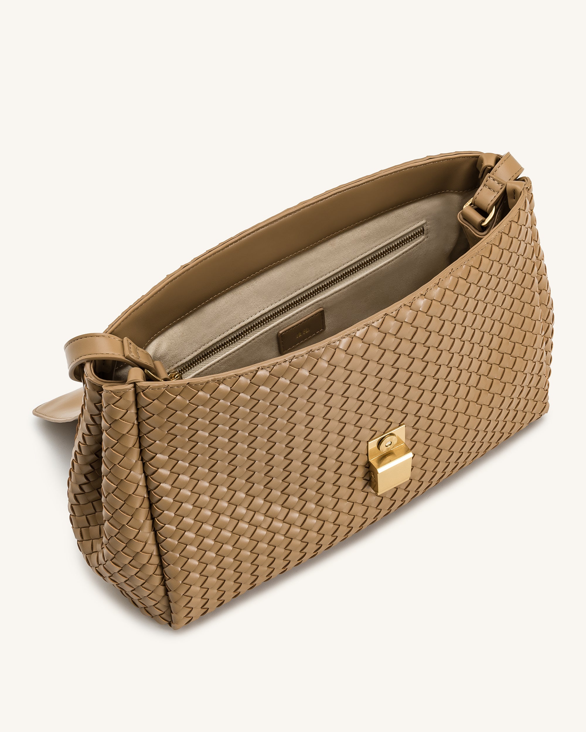 Hilary Woven Shoulder Bag - Camel
