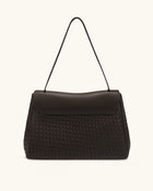 Hilary Woven Shoulder Bag - Dark Brown