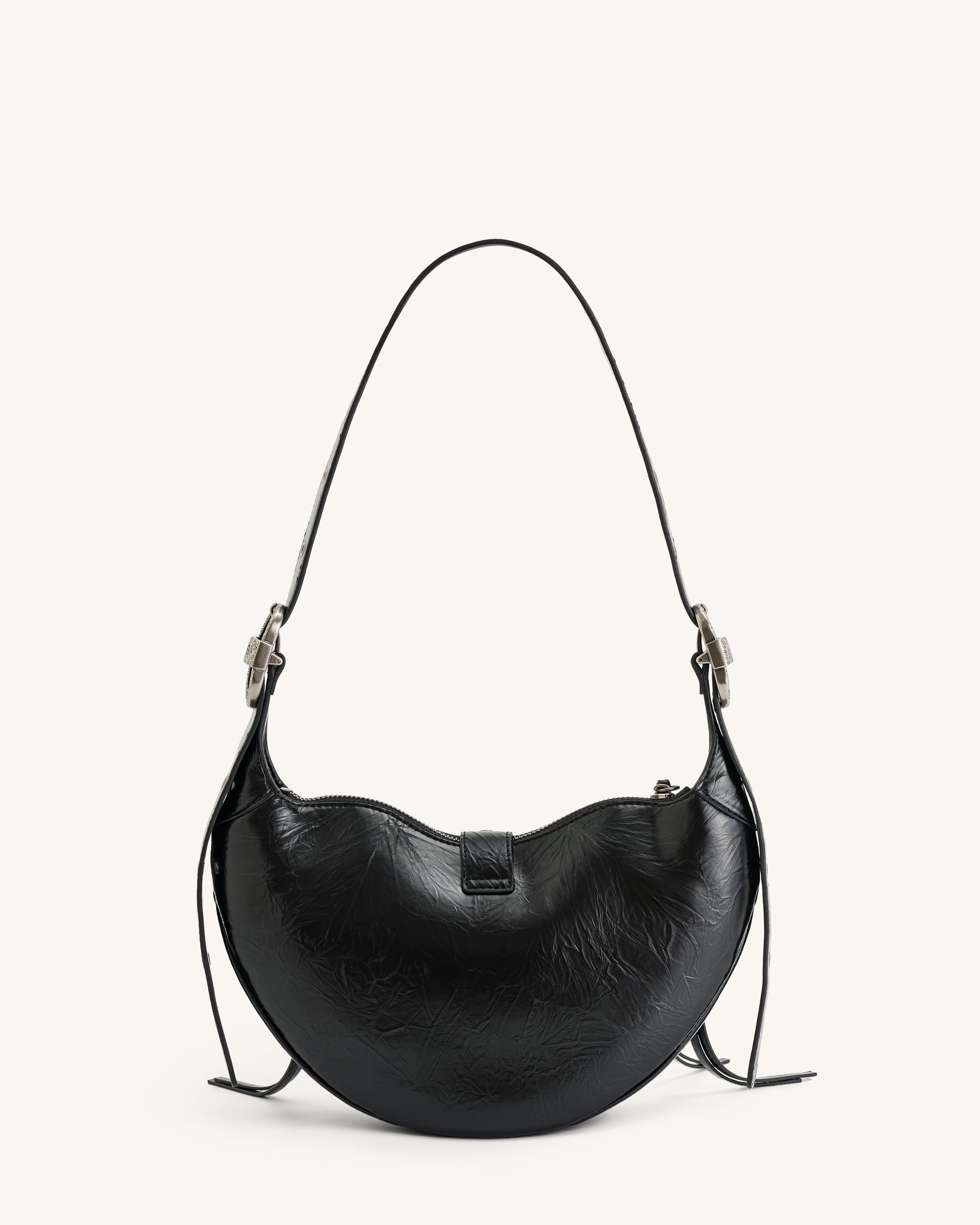 Black long store strap bag