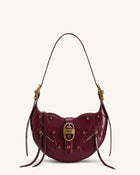 Tessa Studded Shoulder Bag - Burgundy