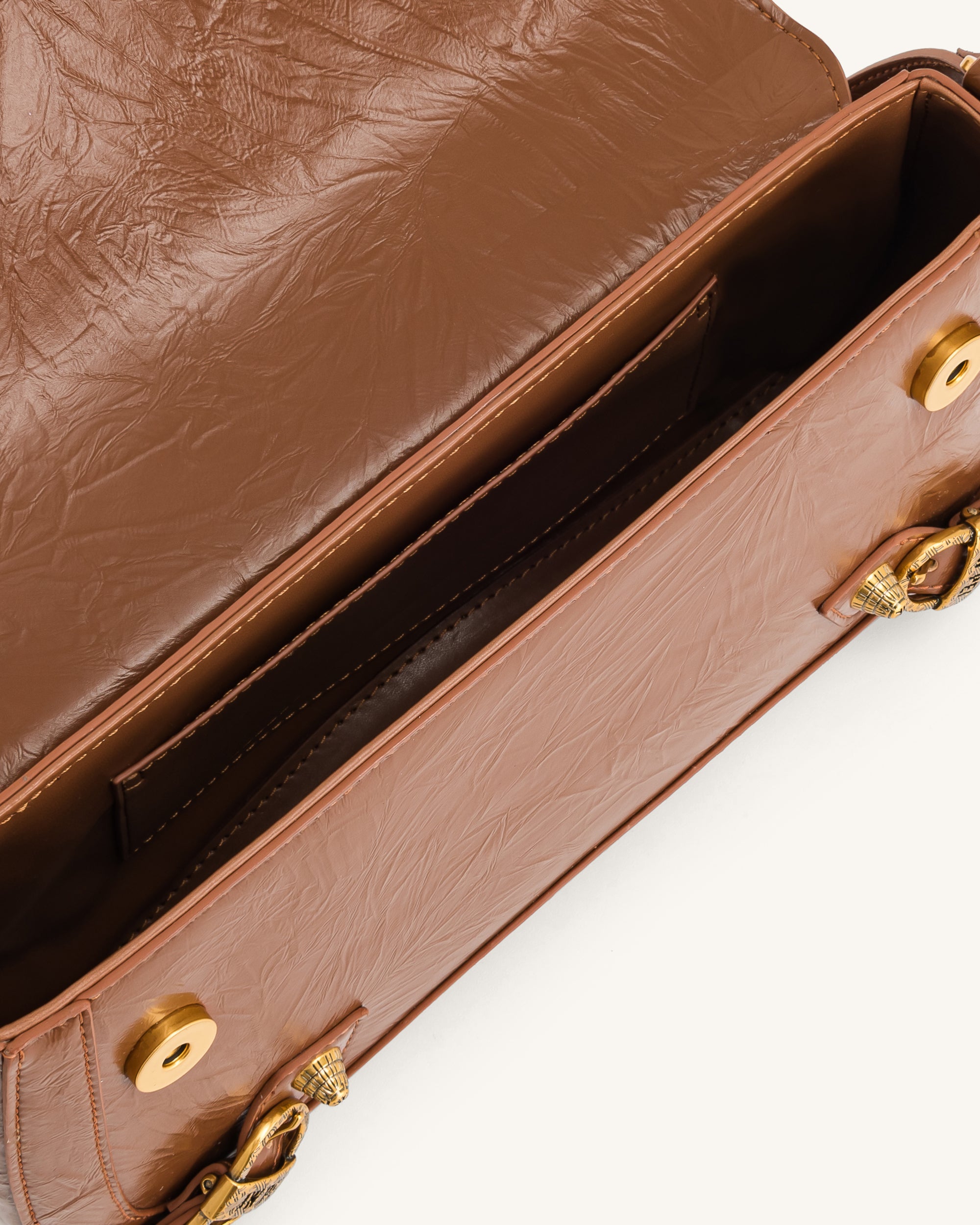 Sia Crushed Shoulder Bag - Brown