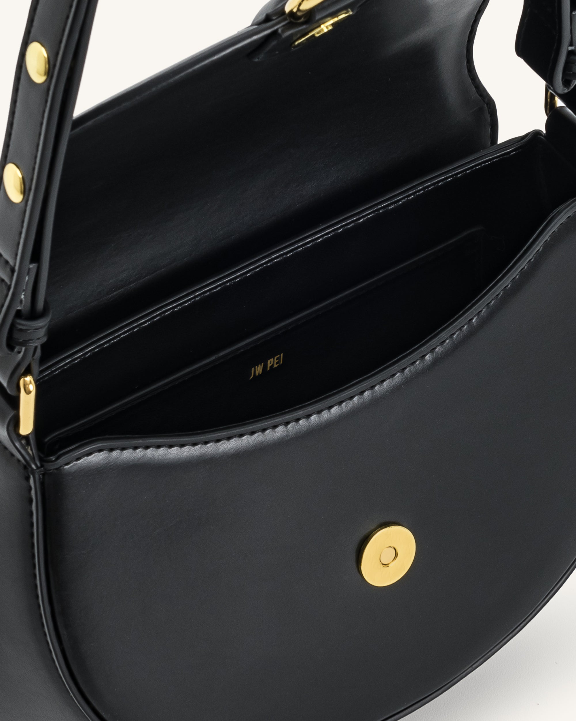 Diana Ring Flap Saddle Bag - Black | JW PEI