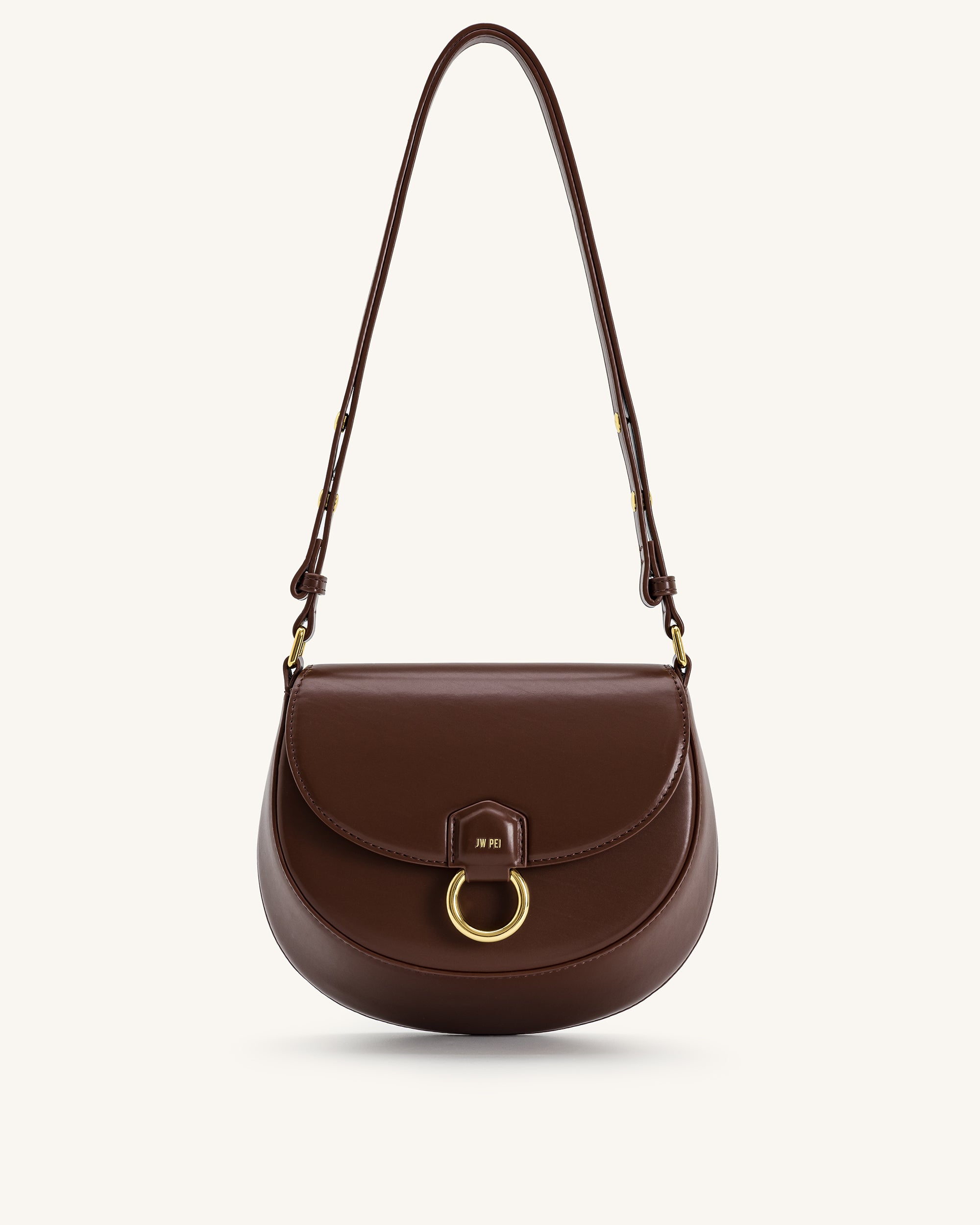 Diana Ring Flap Saddle Bag - Brown