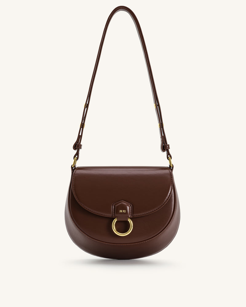 Diana Ring Flap Saddle Bag - Brown