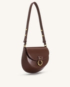 Diana Ring Flap Saddle Bag - Brown