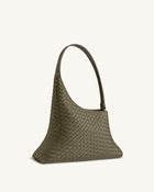 Lyra Woven Shoulder Bag - Olive Green