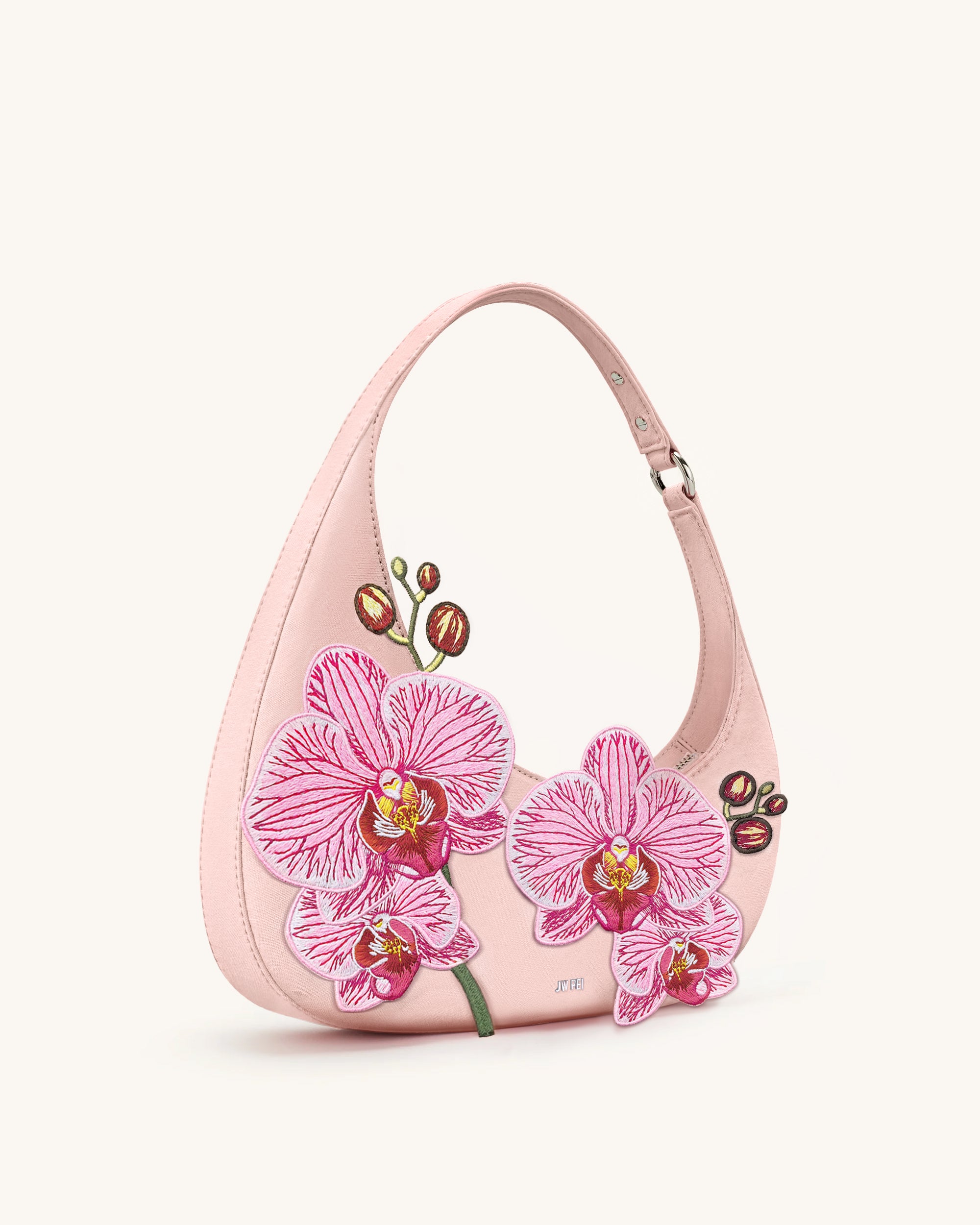 Harlee Orchid Embroidered Shoulder Bag - Pink | JW PEI