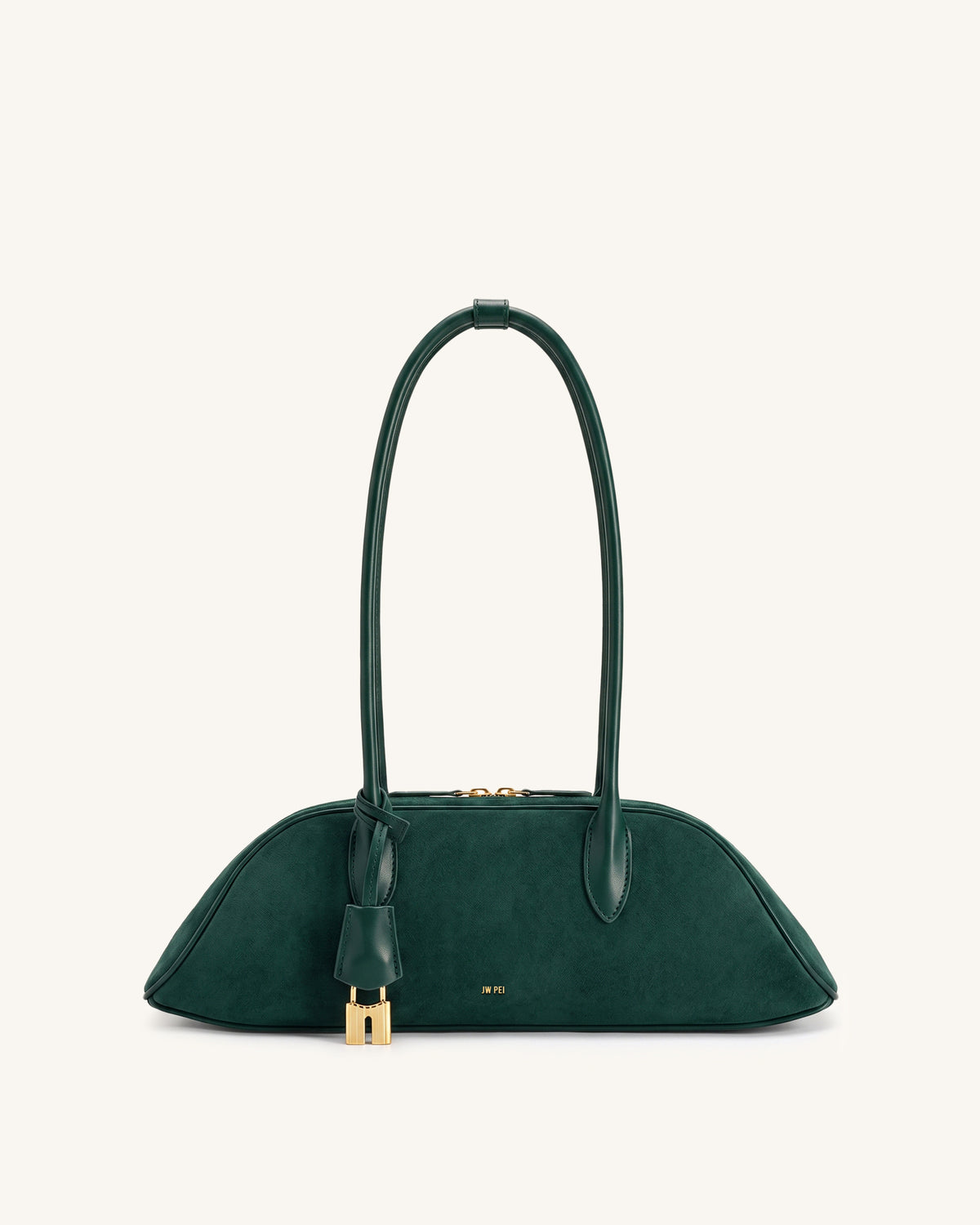 Zora Faux Suede Shoulder Bag - Dark Green