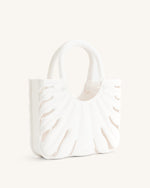 Faye Leaf Beach Bag - White