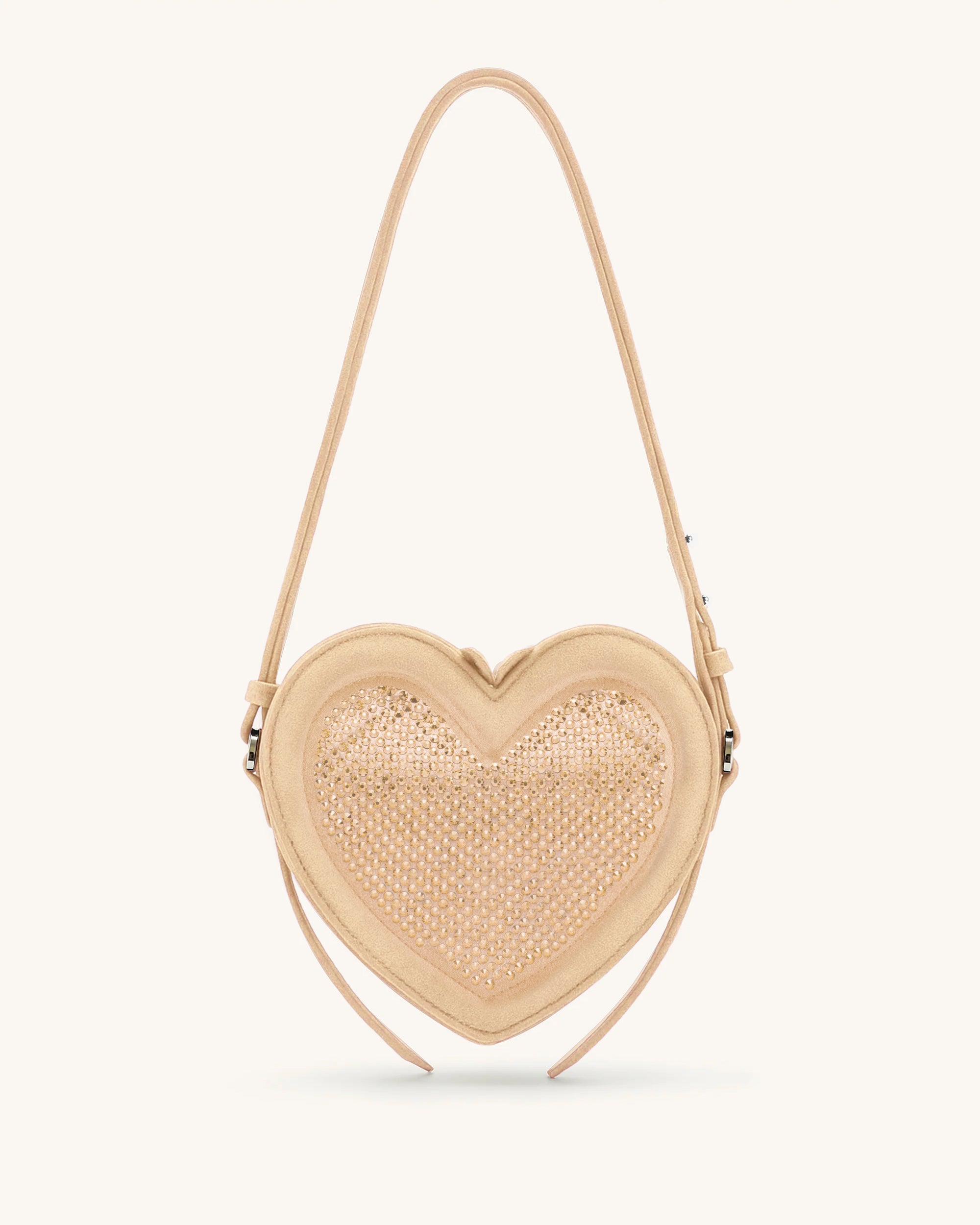 Arlene Artificial Crystal Heart Shaped Bag - Champagne