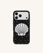 Seashell Artificial Crystal Phone Case - Black