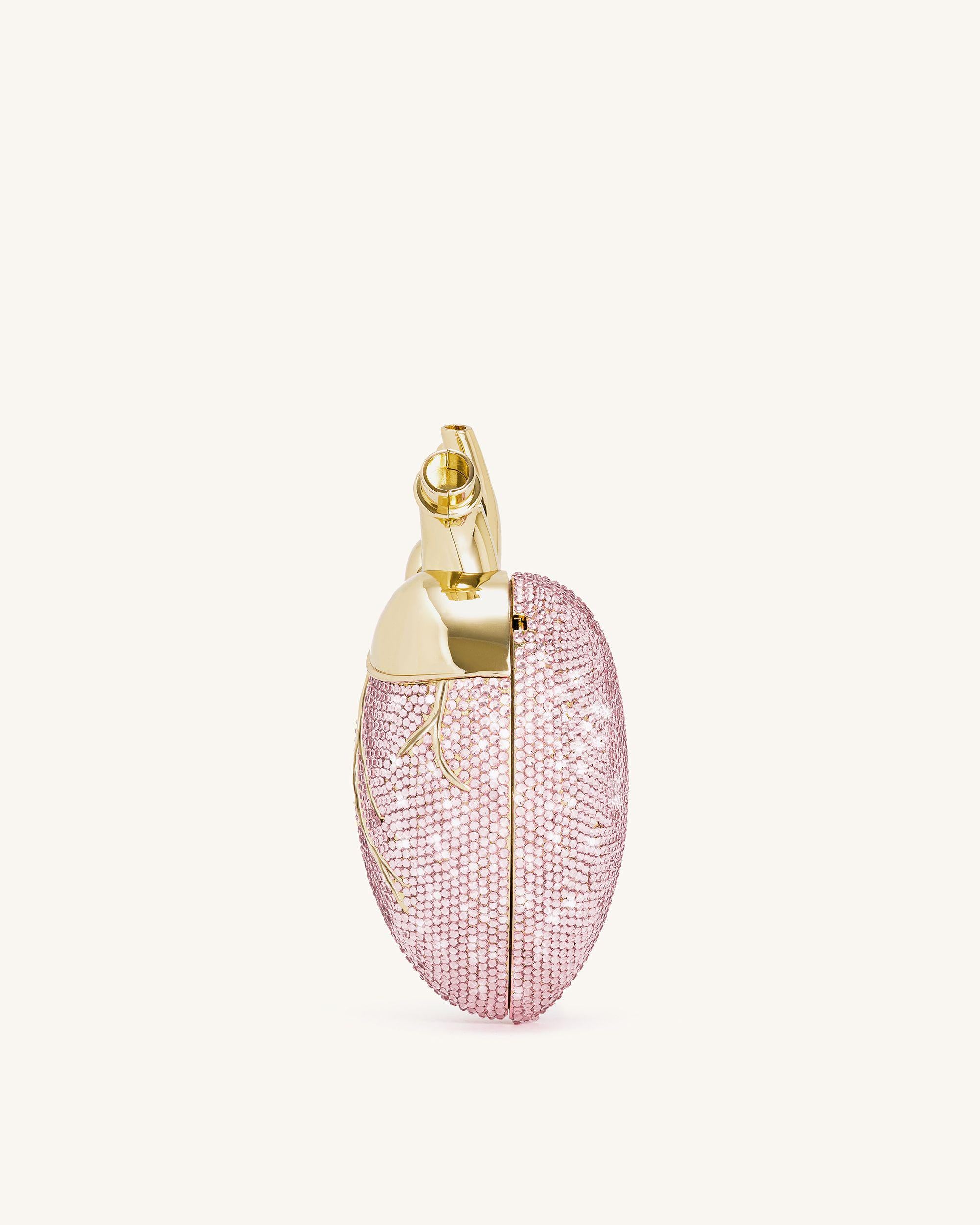 Maren Artificial Crystal Heart Shaped Bag - Pink | JW PEI