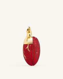 Maren Artificial Crystal Heart Shaped Bag - Red