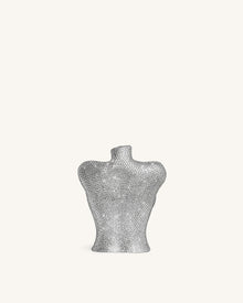 Kiara Faux Crystal Bust Clutch - Silver