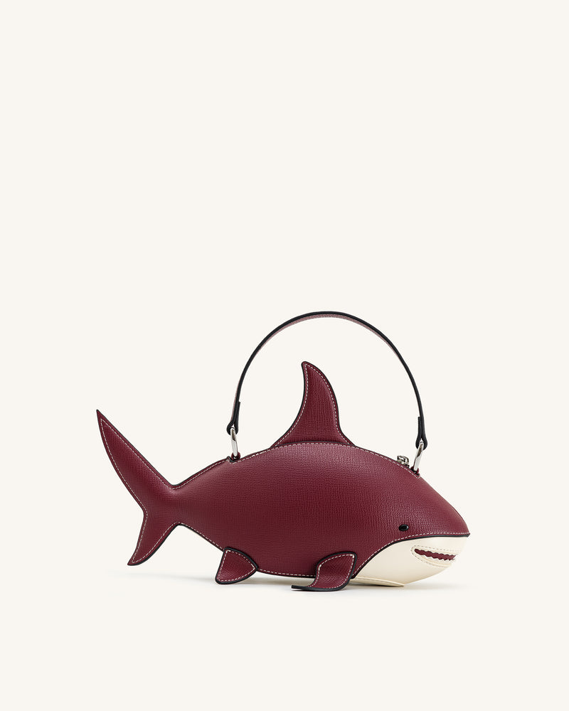 Nerys Shark Look Top Handle Bag - Burgundy