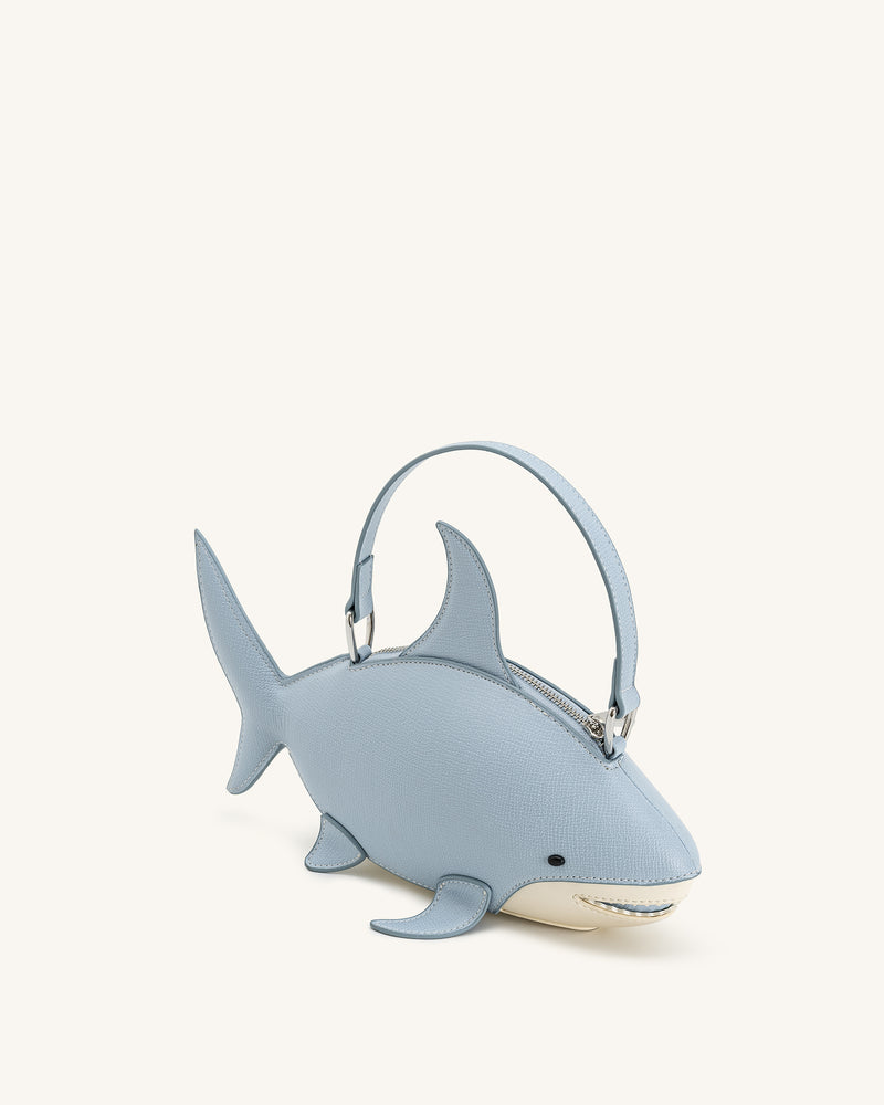 Nerys Shark Look Top Handle Bag - Light Blue