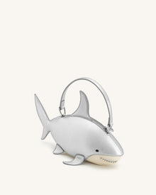Nerys Shark Look Top Handle Bag - Silver