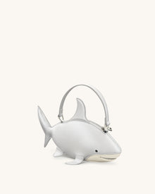 Nerys Shark Look Top Handle Bag - Silver
