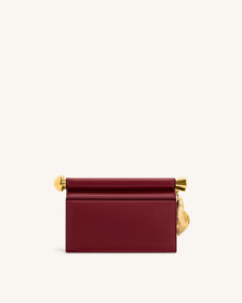 Holly Metal Pendant Embellished Clutch - Claret