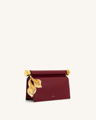 Holly Metal Pendant Embellished Clutch - Claret