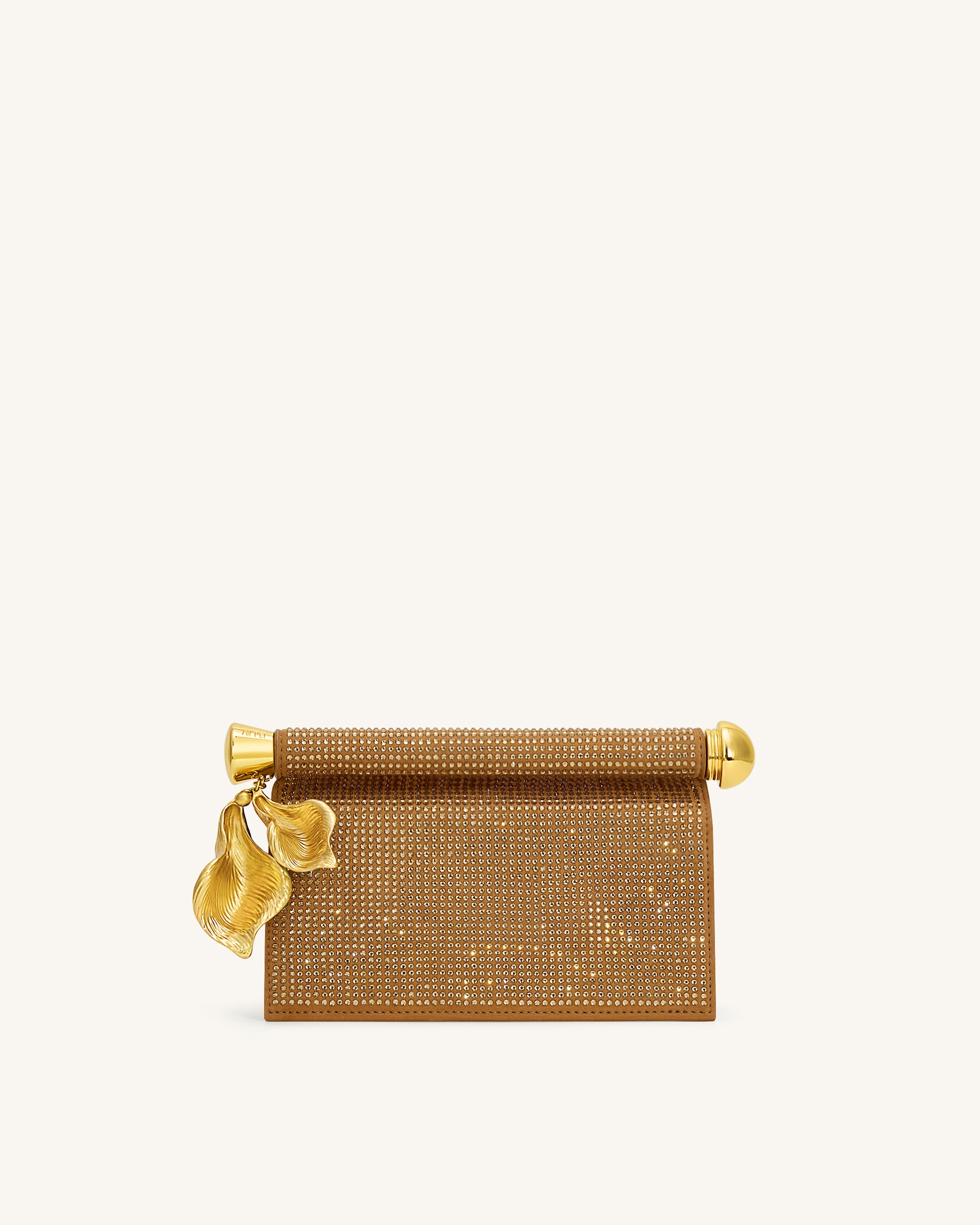 JW PEI Holly Clutch Élégante – Sac à Main Femme Orné Pendentif Métal – Vegan Leather Doré