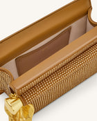 Holly Artificial Crystal Metal Pendant Embellished Clutch - Champagne