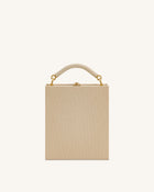 Elle Picnic Pattern Book Top Handle Bag - Khaki