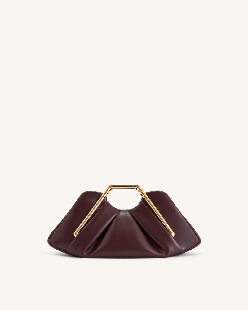 Lila Metal Frame Clutch - Burgundy