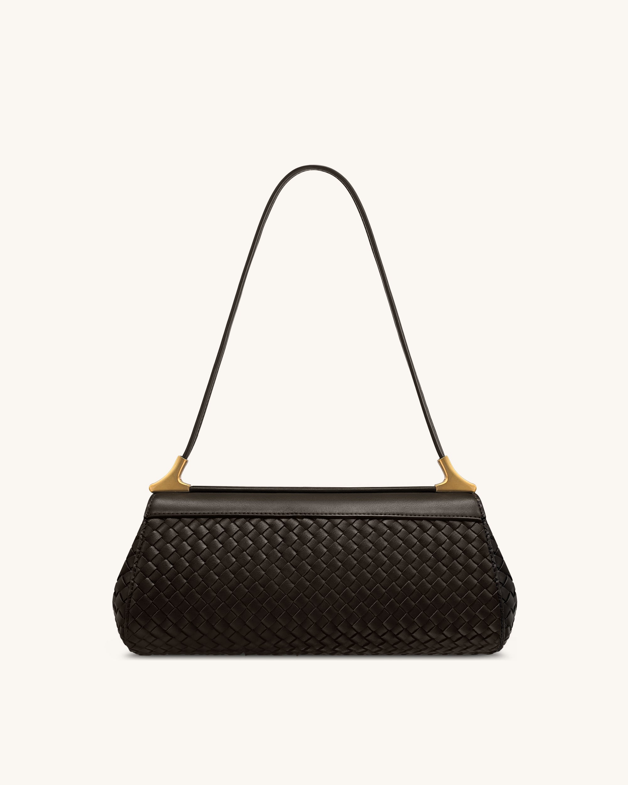 Eloise Woven Shoulder Bag - Dark Brown