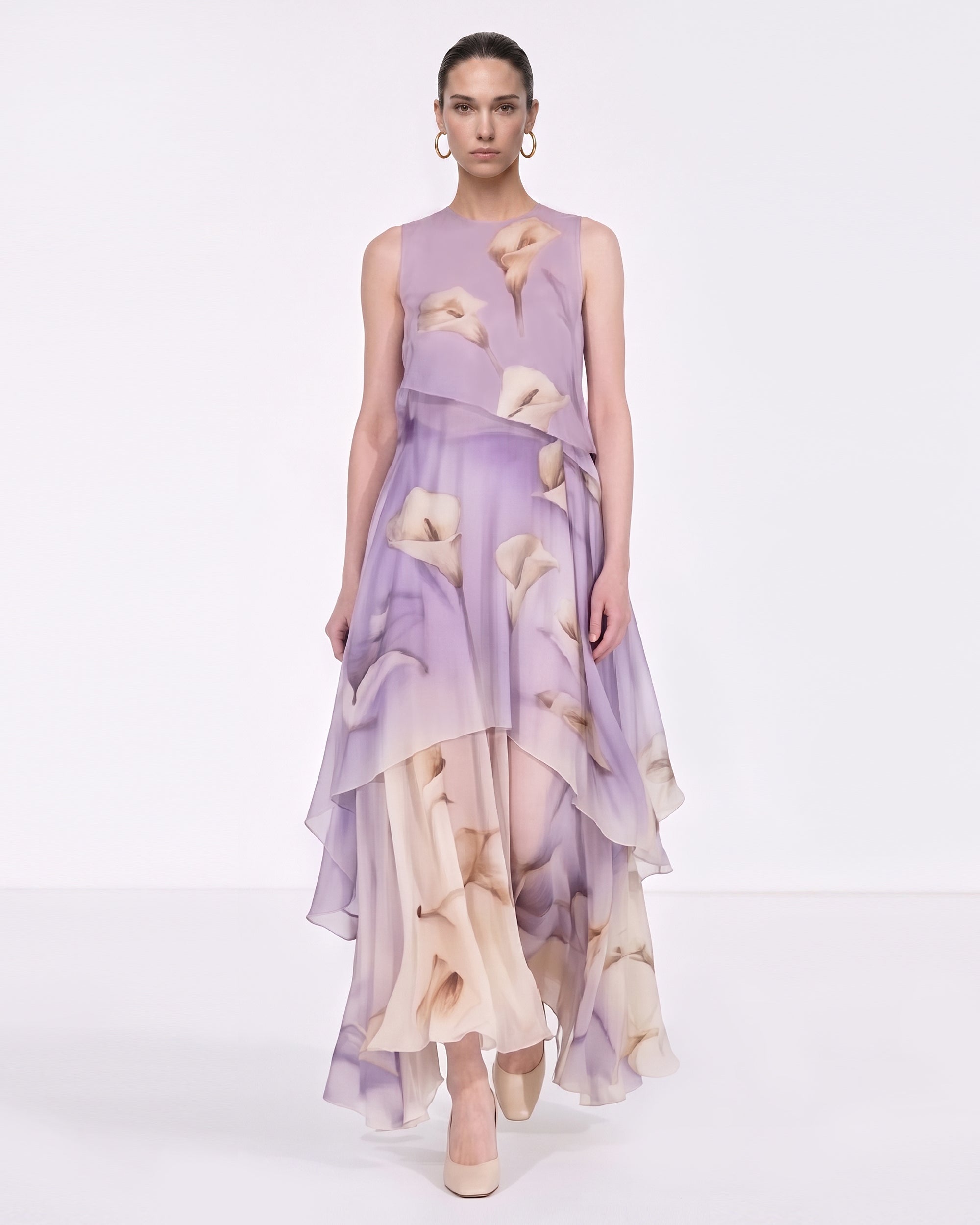Calla Lily Layered Maxi Dress - Lavender
