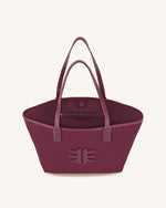 Cathy Nylon Tote Bag - Bordeaux red