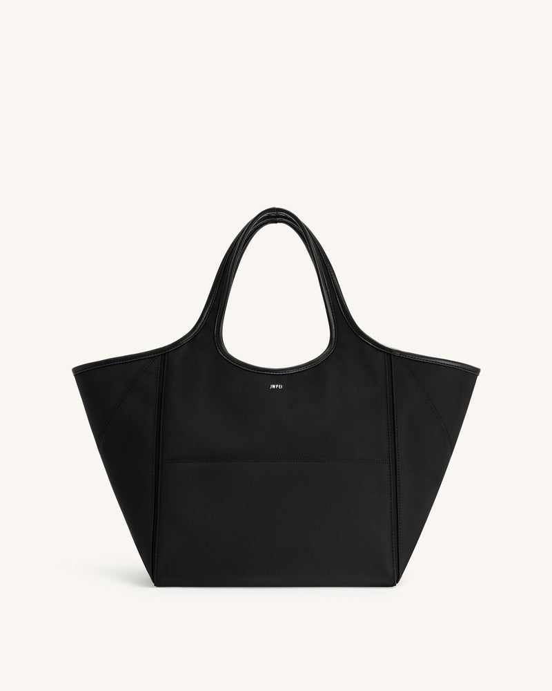 Eliana Nylon Tote Bag - Black